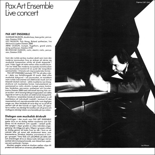 Pax Art Ensemble ~ Live Concert (Vinyl) - Djungel & Jazz