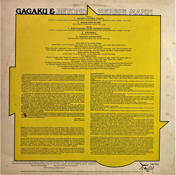 Herbie Mann ~ Gagaku & Beyond (Vinyl) - Djungel & Jazz