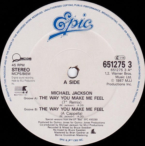 Michael Jackson ~ The Way You Make Me Feel (Vinyl) - Djungel & Jazz