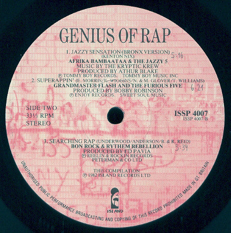 Various : Genius Of Rap (LP, Comp, P/Mixed)