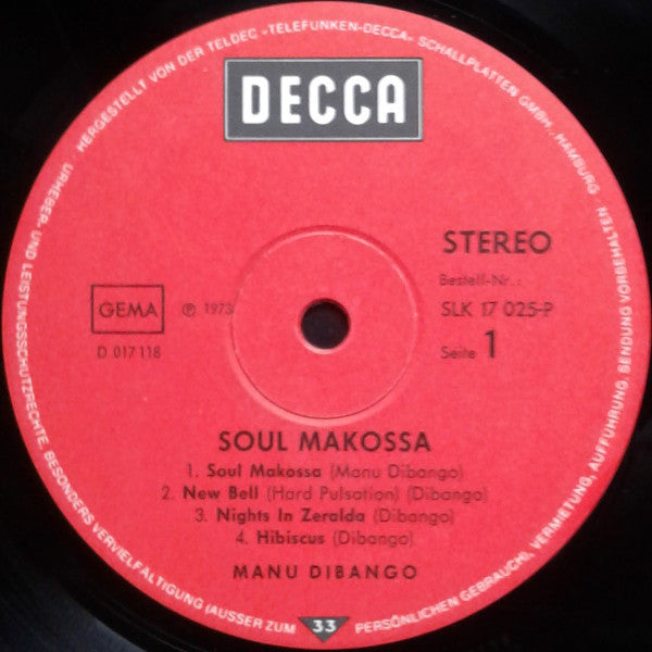 Manu Dibango ~ Soul Makossa (Vinyl) - Djungel & Jazz