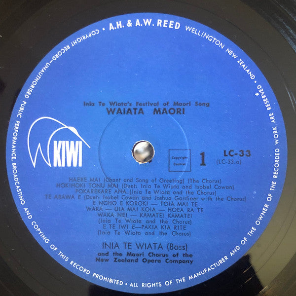 Inia Te Wiata And The Maori Chorus Of The New Zealand Opera Company : Inia Wiata's Festival Of Maori Song: Waiata Maori (LP, Mono)