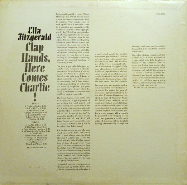 Ella Fitzgerald ~ Clap Hands, Here Comes Charlie! (Vinyl) - Djungel & Jazz