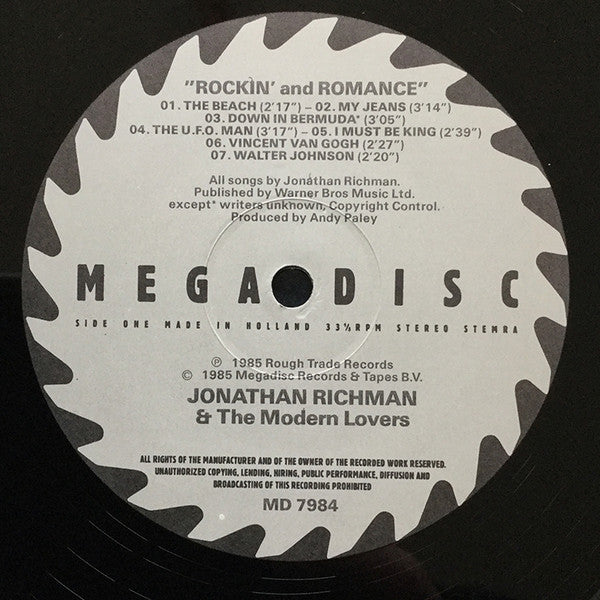 Jonathan Richman & The Modern Lovers ~ Rockin' And Romance (Vinyl) - Djungel & Jazz