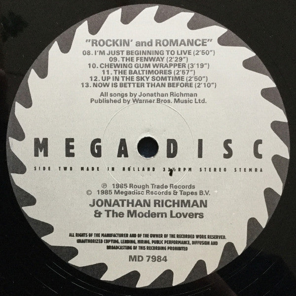 Jonathan Richman & The Modern Lovers ~ Rockin' And Romance (Vinyl) - Djungel & Jazz