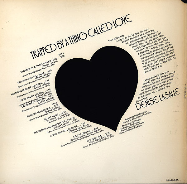 Denise LaSalle ~ Trapped By A Thing Called Love (Vinyl) - Djungel & Jazz