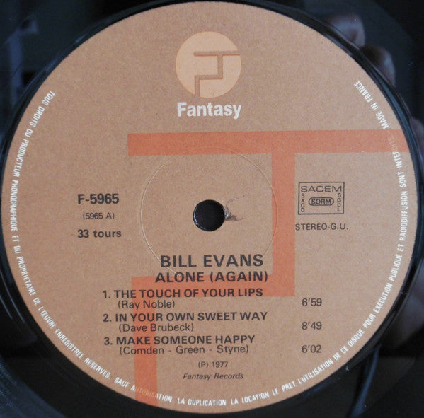 Bill Evans ~ Alone (Again) (Vinyl) - Djungel & Jazz