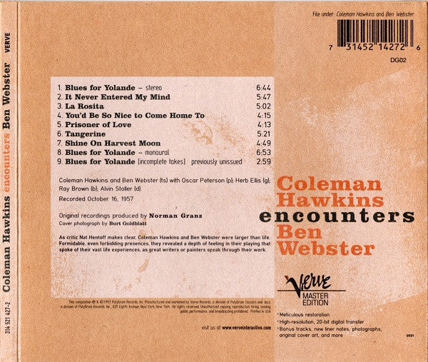Coleman Hawkins Encounters Ben Webster ~ Coleman Hawkins Encounters Ben Webster (Vinyl) - Djungel & Jazz