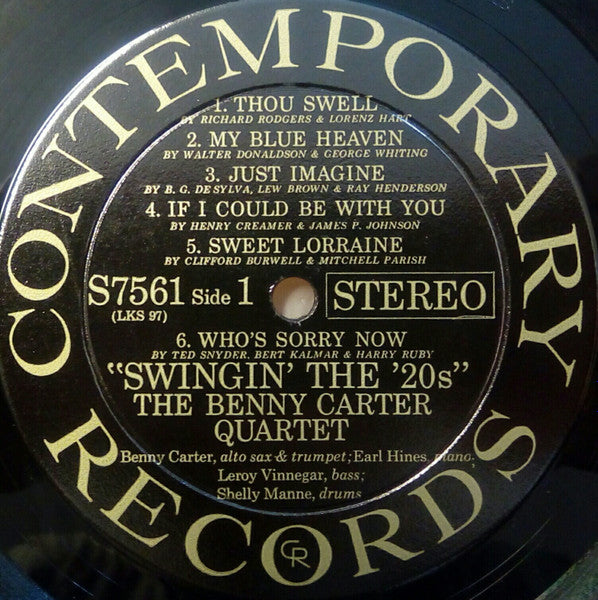 The Benny Carter Quartet ~ Swingin' The '20s (Vinyl) - Djungel & Jazz