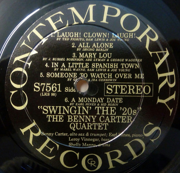 The Benny Carter Quartet ~ Swingin' The '20s (Vinyl) - Djungel & Jazz