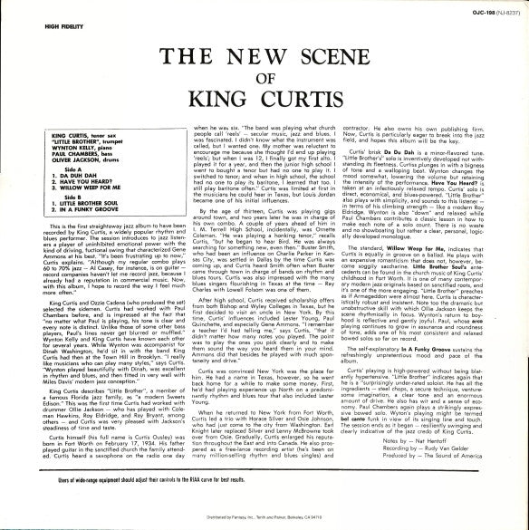 King Curtis ~ The New Scene Of King Curtis (Vinyl) - Djungel & Jazz
