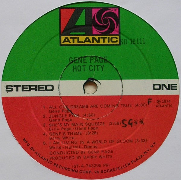 Gene Page ~ Hot City (Vinyl) - Djungel & Jazz