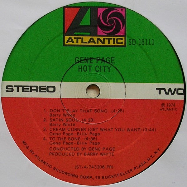 Gene Page ~ Hot City (Vinyl) - Djungel & Jazz