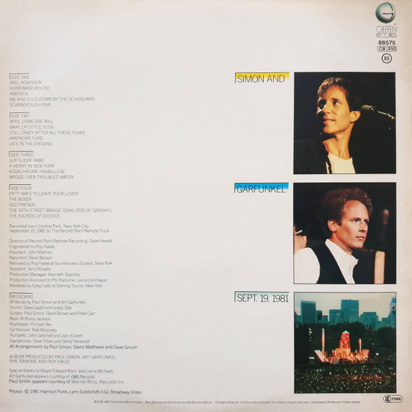 Simon And Garfunkel ~ The Concert In Central Park (Vinyl) - Djungel & Jazz