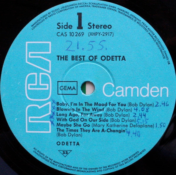 Odetta ~ The Best Of Odetta (Vinyl) - Djungel & Jazz