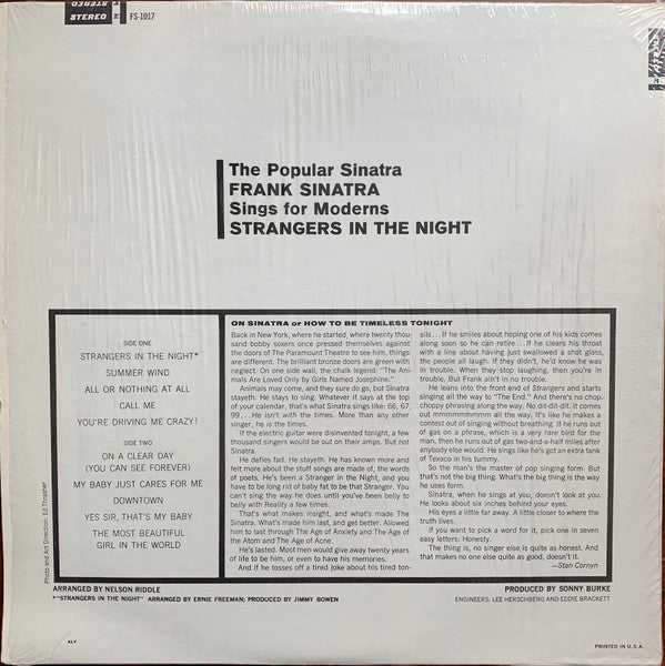 Frank Sinatra ~ Strangers In The Night (Vinyl) - Djungel & Jazz