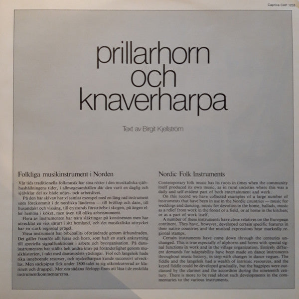 Various ~ Prillarhorn & Knaverharpa (Vinyl) - Djungel & Jazz
