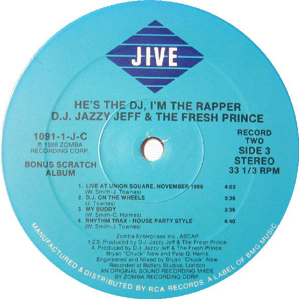 D.J. Jazzy Jeff & The Fresh Prince ~ He's The DJ, I'm The Rapper (Vinyl) - Djungel & Jazz