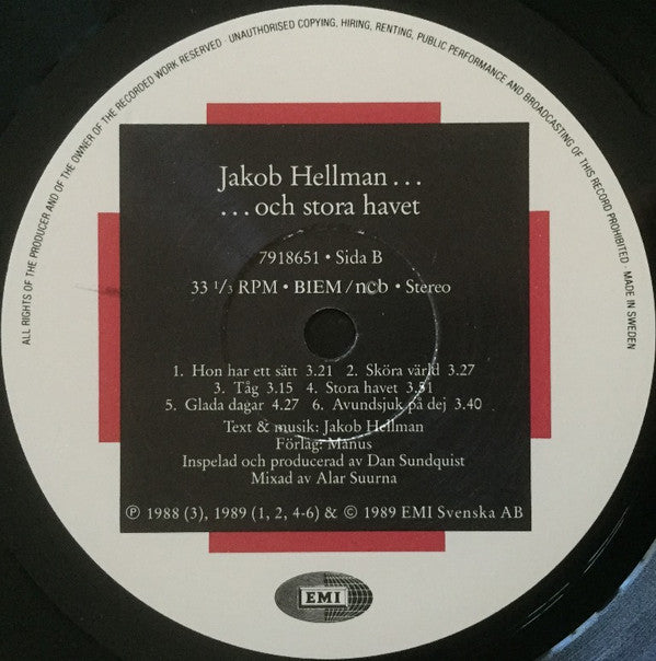 Jakob Hellman ~ ...Och Stora Havet (Vinyl) - Djungel & Jazz