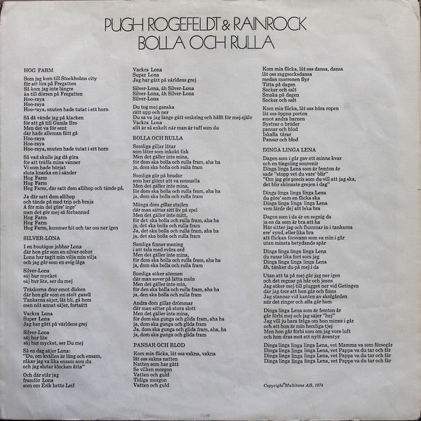 Pugh Rogefeldt & Rainrock ~ Bolla Och Rulla (Vinyl) - Djungel & Jazz