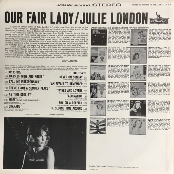 Julie London ~ Our Fair Lady (Vinyl) - Djungel & Jazz