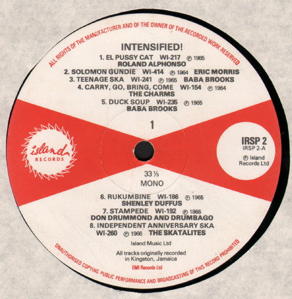 Various : Intensified! Original Ska 1962-1966 (LP, Comp, Mono)