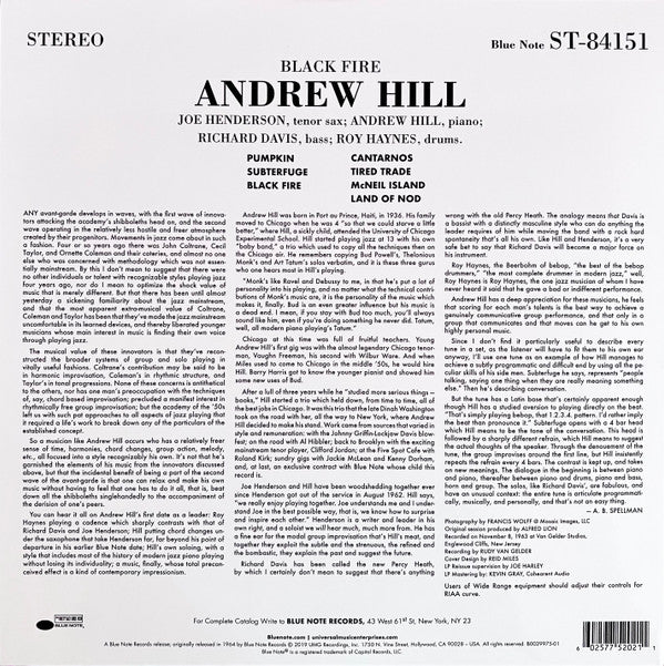 Andrew Hill ~ Black Fire (Vinyl) - Djungel & Jazz