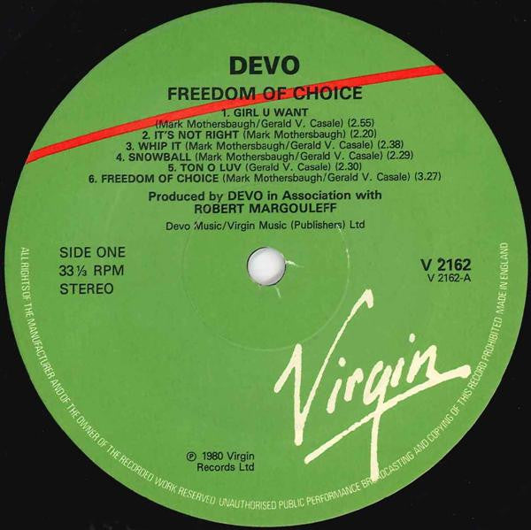 Devo : Freedom Of Choice (LP, Album)