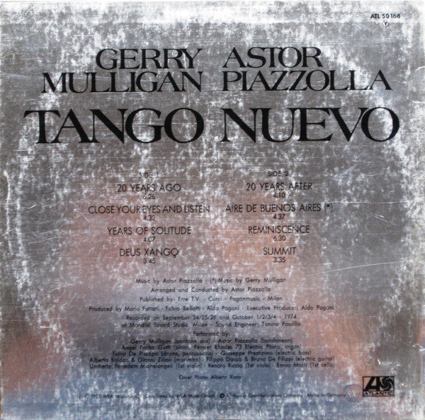 Gerry Mulligan / Astor Piazzolla ~ Tango Nuevo (Vinyl) - Djungel & Jazz