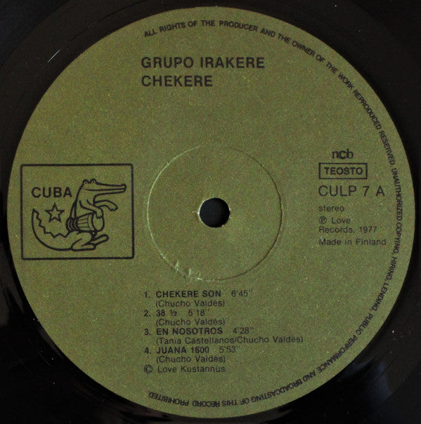 Grupo Irakere ~ Chekere (Vinyl) - Djungel & Jazz