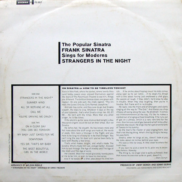 Frank Sinatra ~ Strangers In The Night (Vinyl) - Djungel & Jazz