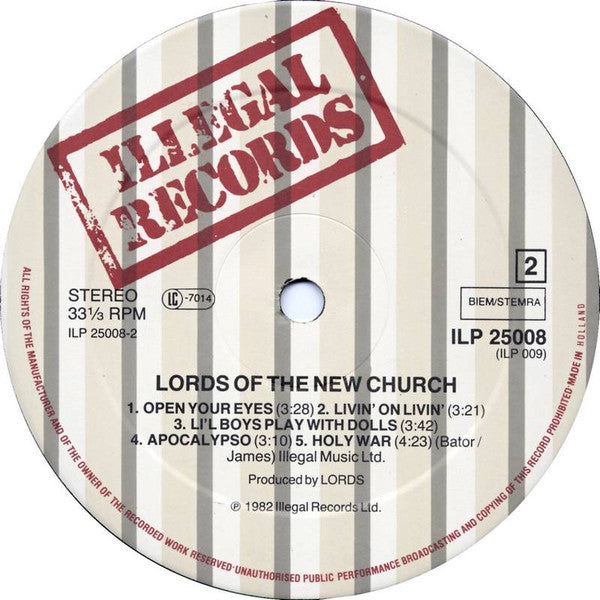 The Lords Of The New Church ~ Lords Of The New Church (Vinyl) - Djungel & Jazz