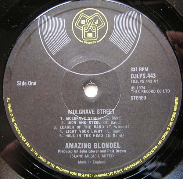 Amazing Blondel ~ Mulgrave Street (Vinyl) - Djungel & Jazz