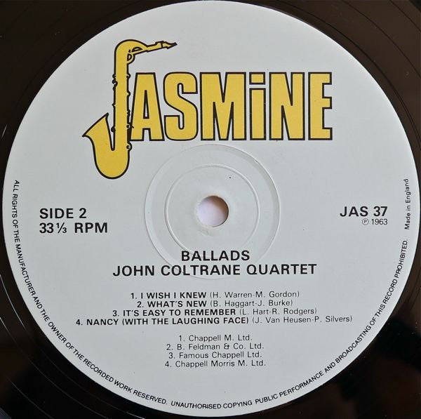 The John Coltrane Quartet : Ballads (LP, Album, RE)