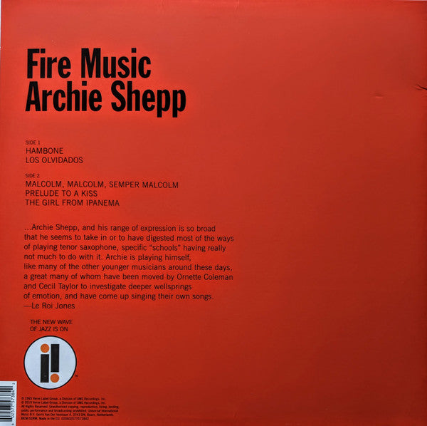 Archie Shepp ~ Fire Music (Vinyl) - Djungel & Jazz