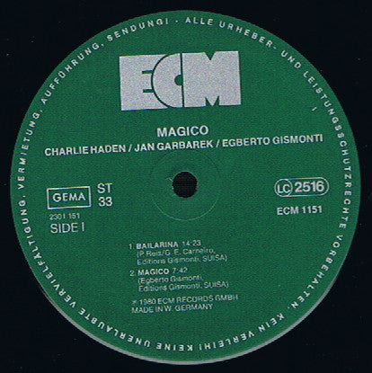 Charlie Haden, Jan Garbarek, Egberto Gismonti ~ Magico (Vinyl) - Djungel & Jazz