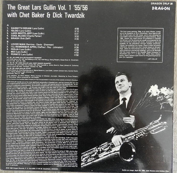 Lars Gullin With Chet Baker & Dick Twardzik ~ The Great Lars Gullin Vol. 1 '55/'56 (Vinyl) - Djungel & Jazz