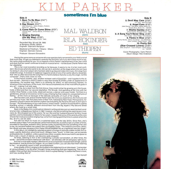 Kim Parker ~ Sometimes I'm Blue (Vinyl) - Djungel & Jazz
