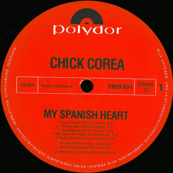 Chick Corea ~ My Spanish Heart (Vinyl) - Djungel & Jazz