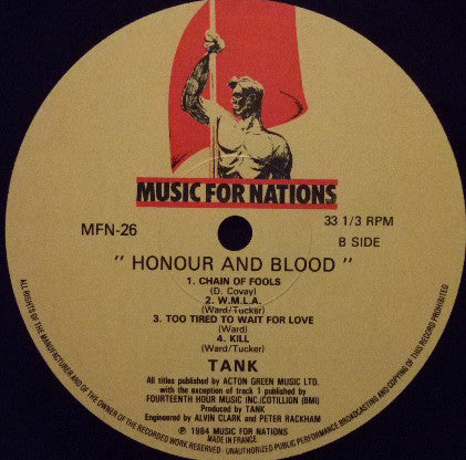 Tank (6) : Honour & Blood (LP, Album)
