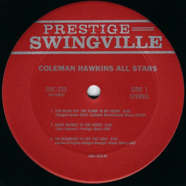 Coleman Hawkins All Stars Featuring Joe Thomas & Vic Dickenson ~ Coleman Hawkins All Stars (Vinyl) - Djungel & Jazz