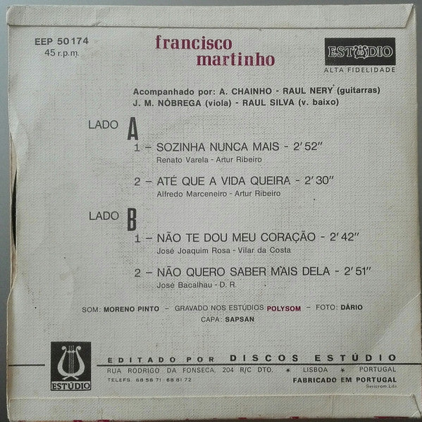 Francisco Martinho ~ Sozinha Nunca Mais (Vinyl) - Djungel & Jazz