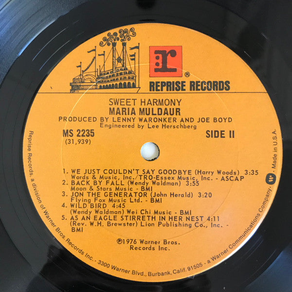 Maria Muldaur ~ Sweet Harmony (Vinyl) - Djungel & Jazz