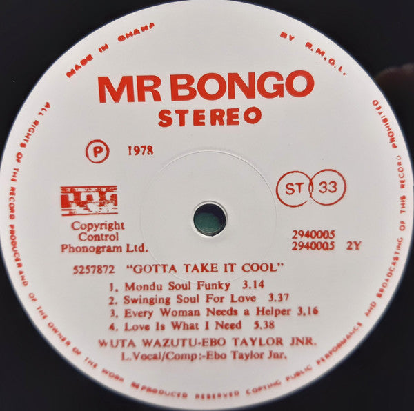 Ebo Taylor Jnr With Wuta Wazutu ~ Gotta Take It Cool (Vinyl) - Djungel & Jazz