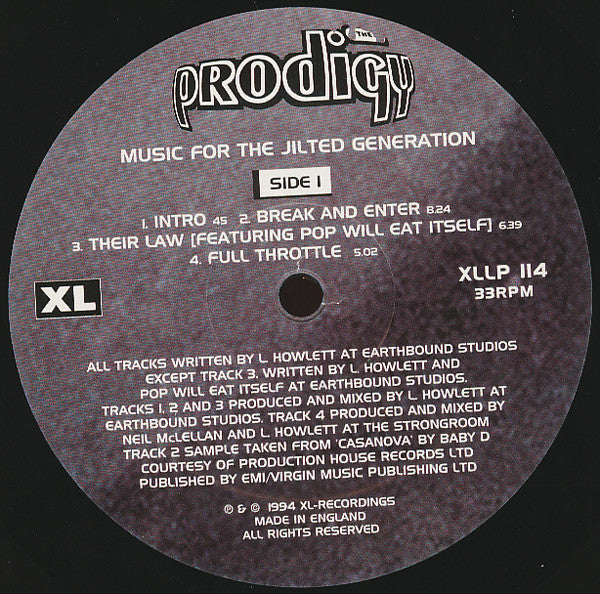 The Prodigy ~ Music For The Jilted Generation (Vinyl) - Djungel & Jazz