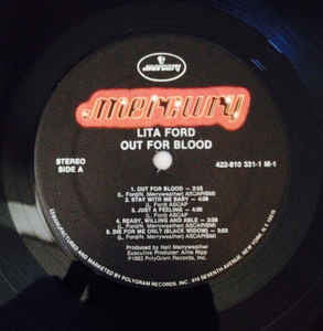 Lita Ford : Out For Blood (LP, Album, RP, HRM)