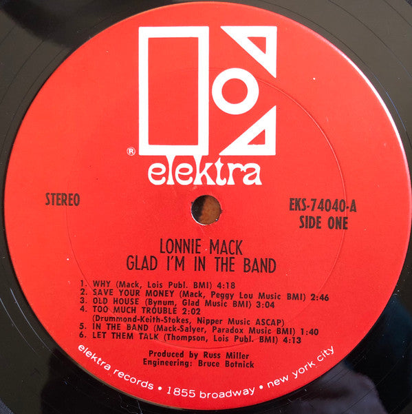 Lonnie Mack : Glad I'm In The Band (LP, Album, RP )