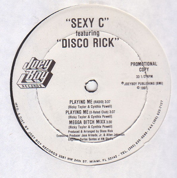 Sexy C Featuring Disco Rick / The Dogs Featuring Disco Rick ~ Playing Me / Work It Out (Vinyl) - Djungel & Jazz