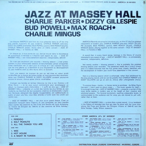 Charlie Parker • Dizzy Gillespie • Bud Powell • Max Roach • Charlie Mingus* : Jazz At Massey Hall (LP, Album, RE)