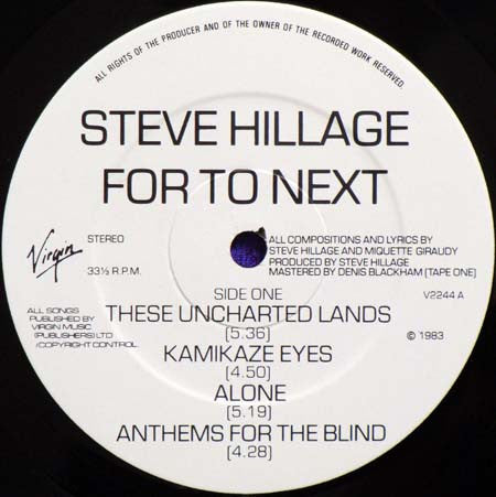 Steve Hillage ~ For To Next (Vinyl) - Djungel & Jazz